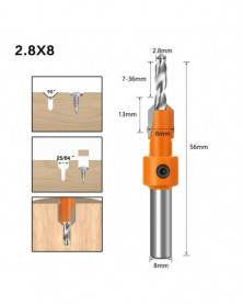 2.8X8mm - Fa fúrólyuk...