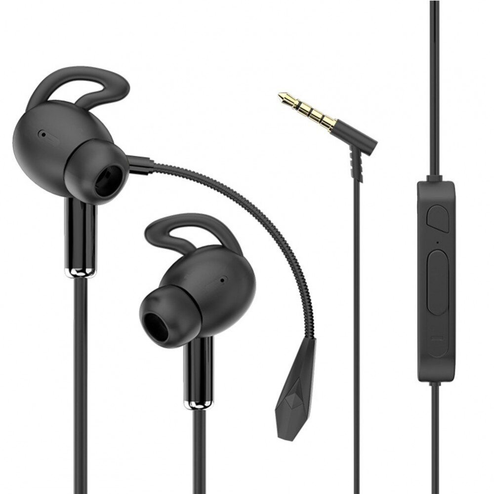 Fekete szín - 3,5 mm-es vezetékes játék fülhallgató fém HIFI sztereó ...