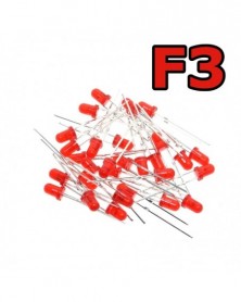 Piros F3 3mm LED Piros...