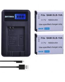 2db 1800mAh SLB-10A SLB 10A...