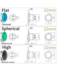 Gömbölyű(Tűs)-Kék(1NO)-22mm...