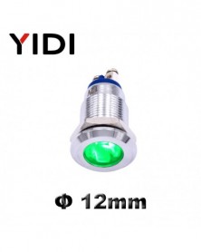 110-220V-Zöld-12mm Fém LED...