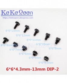 6x6x12mm-20db Közép 2 Tűs...