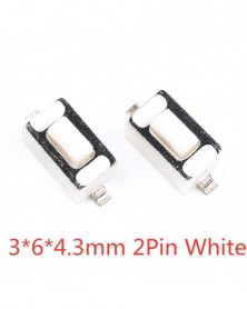 3X6X4,3mm 2 Tűs Fehér-50db...