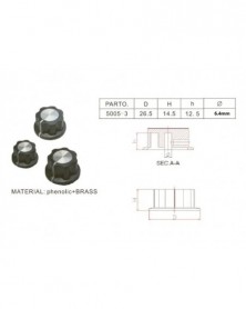 5005-3 6,4mm-Fekete Bakelit...