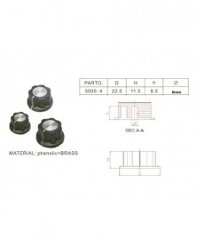 5005-4 6mm-Fekete Bakelit...