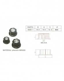 5005-1 6mm-Fekete Bakelit...